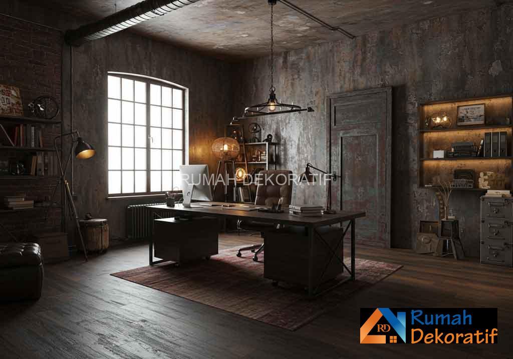 Gaya Kantor Urban Dengan Cat Dekoratif Efek Industrial di Jakarta
