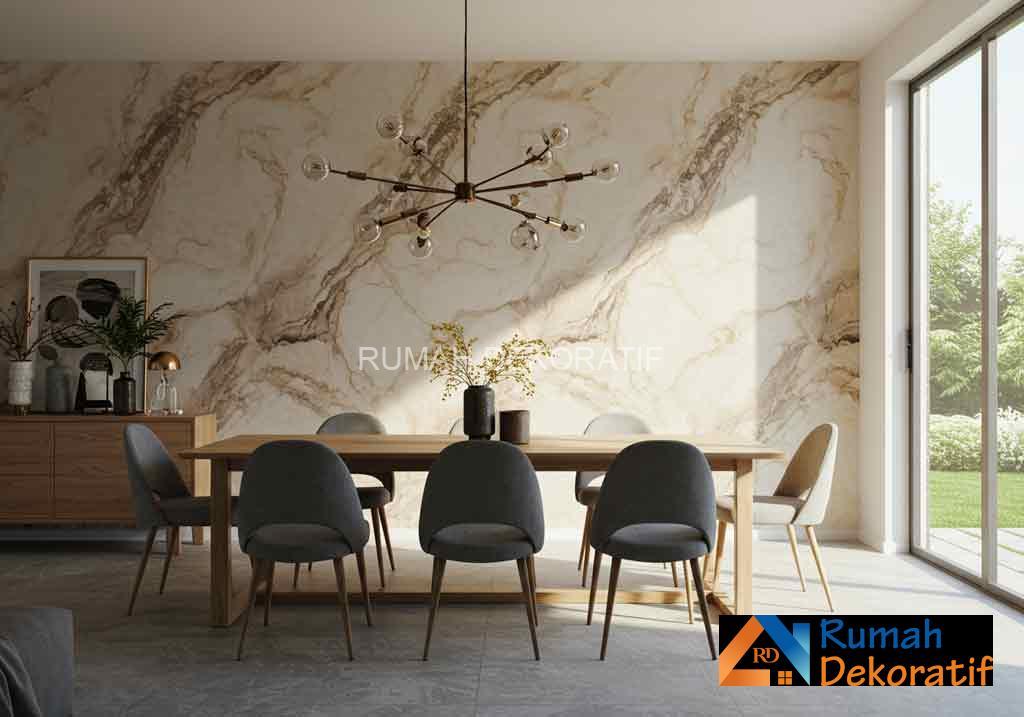 Cat Dekoratif Stucco Motif Marmer Untuk Hunian Modern di Jakarta