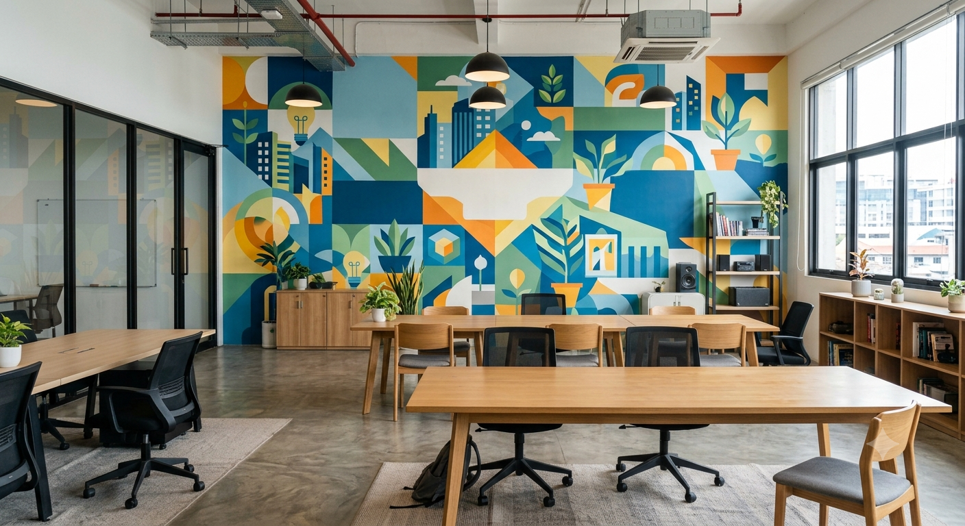 Cat Dekoratif untuk Co-Working Space: Suasana Kerja Inspiratif