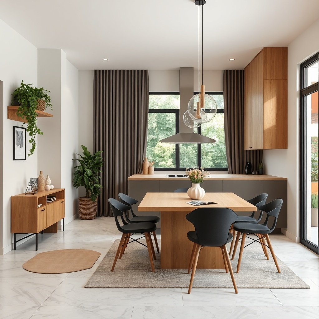 Rumah open space dengan cat dekoratif modern